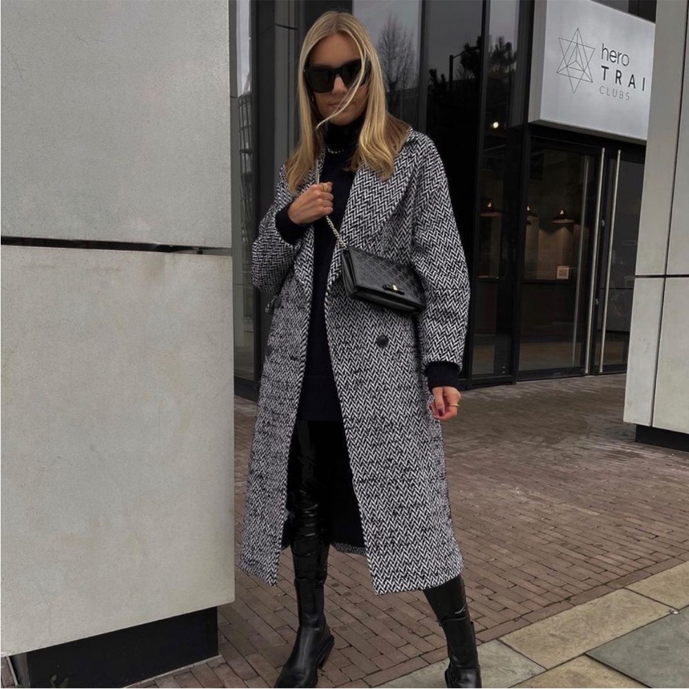 Mango Oversized Coat Wool Blend New